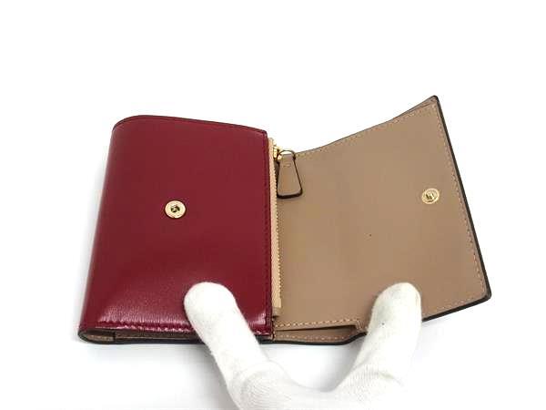 JIMMY CHOO ジミーチュウ 財布 マリンダ - レッド レザー レディース 三つ折り 美品