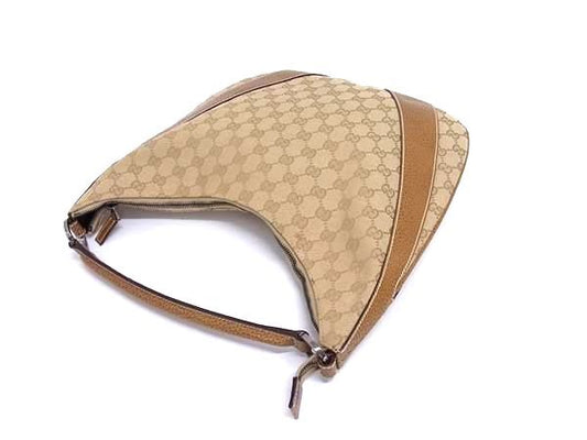 GUCCI グッチ ショルダーバッグ GGキャンバス 124357 ブラウン キャンバス×レザー レディース