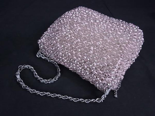 ANTEPRIMA アンテプリマ ハンドバッグ ワイヤーバッグ - ピンク系 シルバー PVCワイヤー レディース チェーン ターンロック シルバー金具 美品