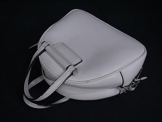 JIMMY CHOO ジミーチュウ ハンドバッグ ヴァレンヌ - アイボリー系 レザー レディース ロゴ 2WAY シルバー金具 美品