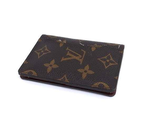 LOUIS VUITTON ルイヴィトン カードケース モノグラム オーガナイザー ドゥ ポッシュ M61732 ブラウン系 PVC レザー ユニセックス 美品
