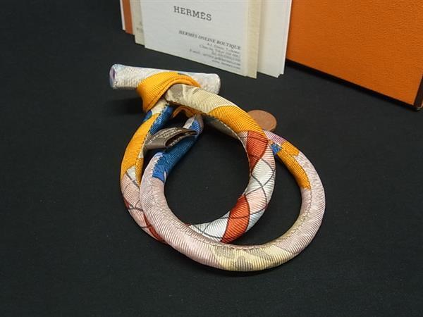 HERMES エルメス ブレスレット ブリッド・ドゥ・ソワ ダブル プティアッシュ - マルチカラー シルク100% レディース 超美品