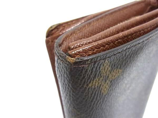 LOUIS VUITTON ルイヴィトン 財布 モノグラム ポルトモネ ビエトレゾール M61730 ブラウン PVC レザー レディース 二つ折り財布 ゴールド金具