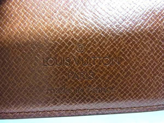 LOUIS VUITTON ルイヴィトン 財布 モノグラム ポルトビエ モネ M61669 ブラウン PVC レザー メンズ 二つ折り財布 美品