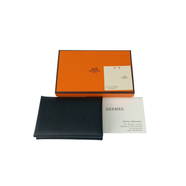 HERMES エルメス コインケース カルヴィ デュオ ブラック エプソン ユニセックス 小銭入れ W刻印 新品未使用展示品