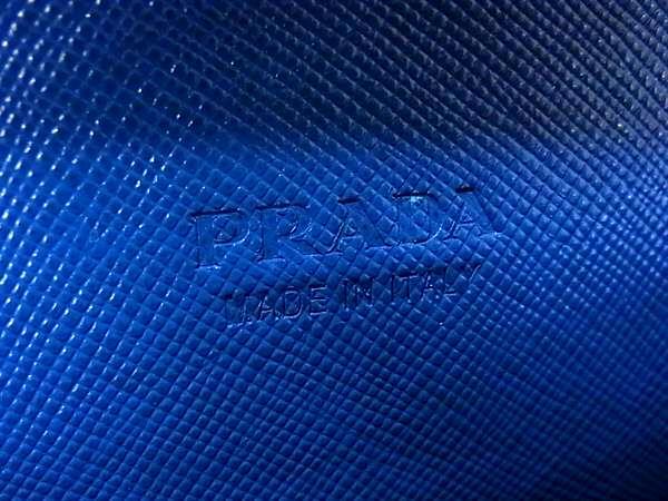 PRADA プラダ 財布 サフィアーノ 2ML220 ブルー レザー メンズ ラウンドファスナー 長財布