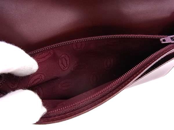 Cartier カルティエ 財布 マストライン ボルドー レザー メンズ 二つ折り 長財布 超美品