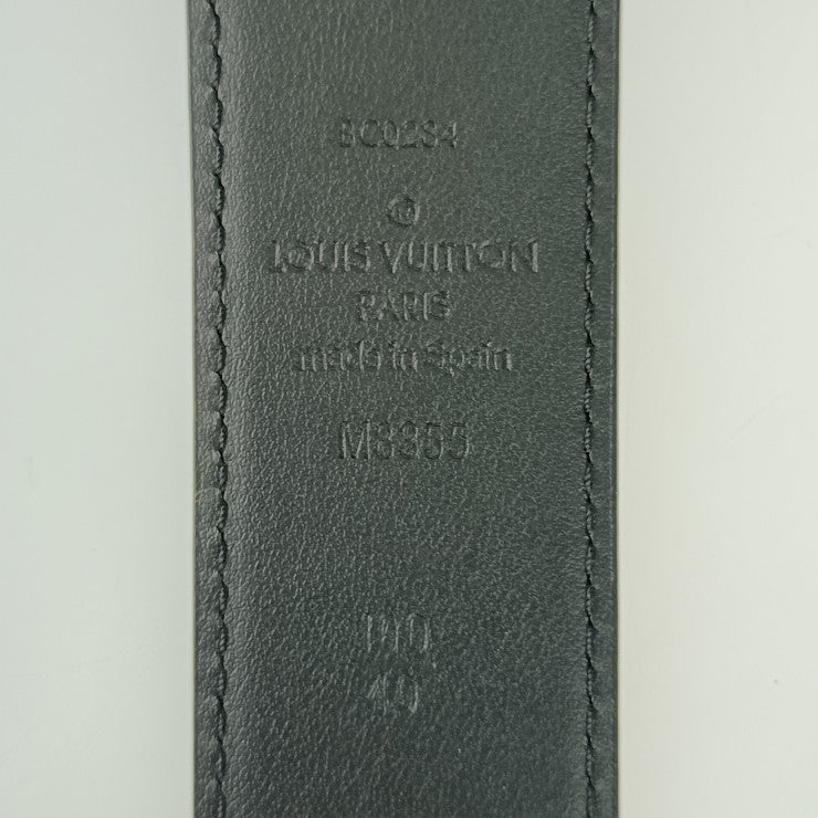 美品 LOUIS VUITTON ルイ ヴィトン サンジェルマン 35MM ベルト M8355S ブラック レザー メンズ #100/40 シルバー金具