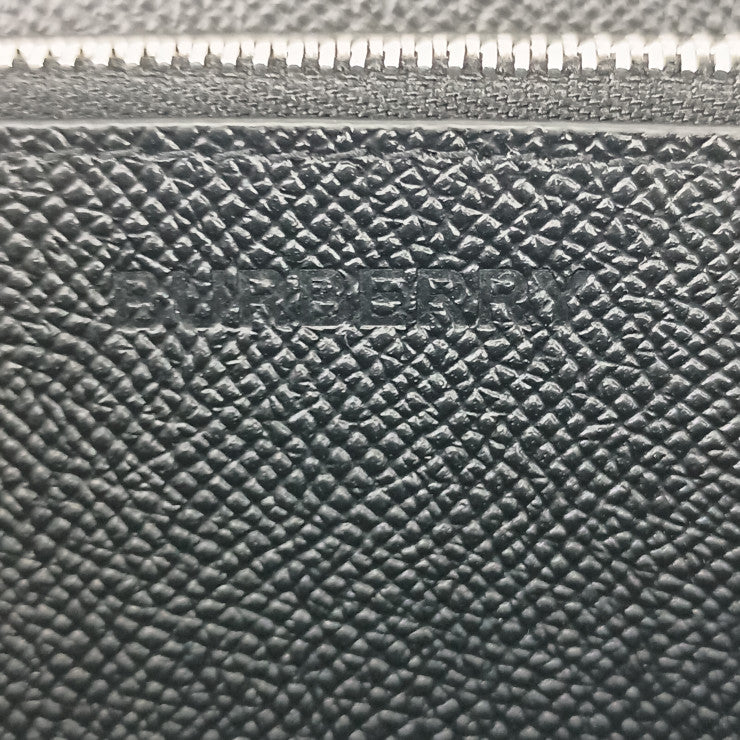 新古未使用展示品 BURBERRY バーバリー 長財布 TB ラウンドジップ ウォレット 8062696 ブラック シルバー金具 グレイニーレザー メンズ ラウンドファスナー