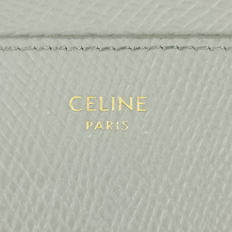 美品 CELINE セリーヌ カードケース プレーン カードホルダー 10B703BEL.10BL グレー系 グレインドカーフスキン ユニセックス 名刺入れ パスケース