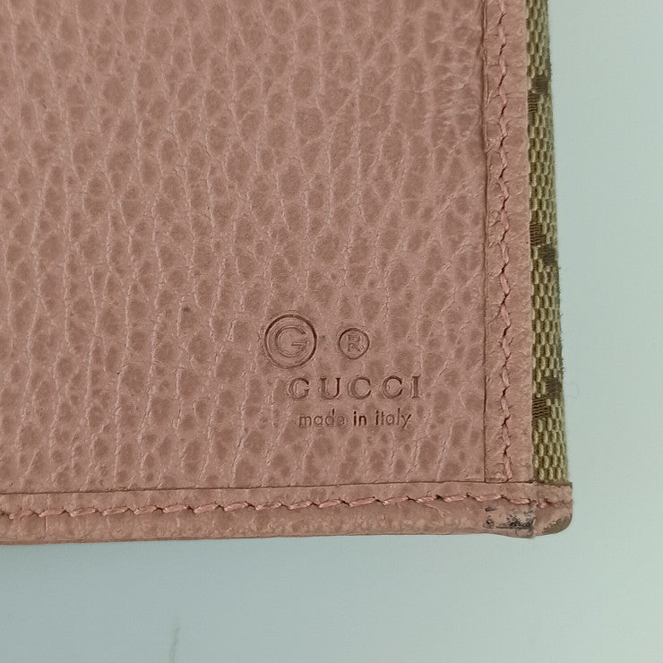 GUCCI グッチ 財布 Wホック 二つ折り長財布 231841 べージ系 ピンク系 GGキャンバス×レザー レディース