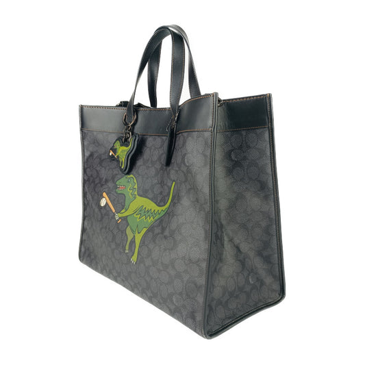 COACH コーチ トートバッグ レキシー プレイフィールド トート40 C4723 ブラック グレー PVC レザー ユニセックス 2WAY ショルダーバッグ シグネチャー