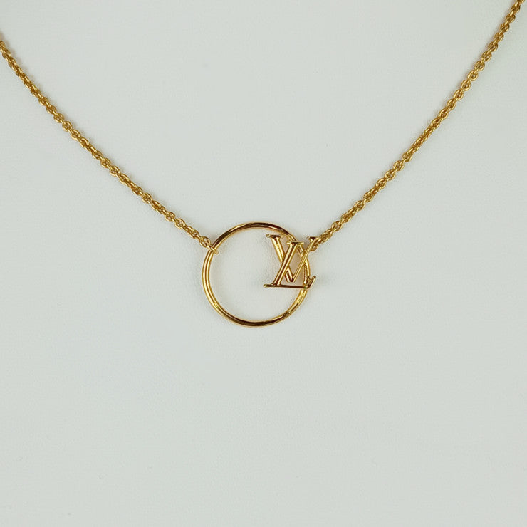 超美品 LOUIS VUITTON ルイ ヴィトン ネックレス LV エクリプス M00762 ゴールド メタル レディース アクセサリー