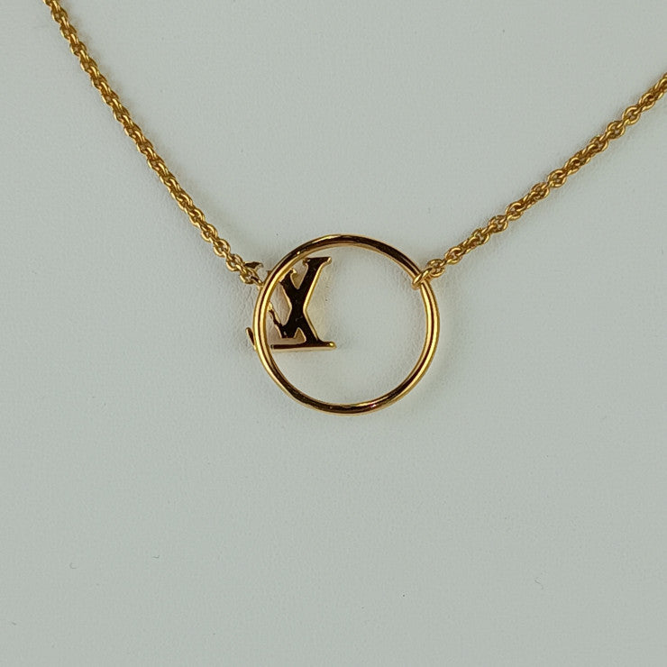 超美品 LOUIS VUITTON ルイ ヴィトン ネックレス LV エクリプス M00762 ゴールド メタル レディース アクセサリー