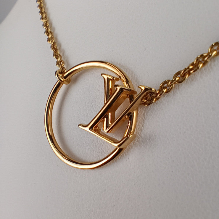 超美品 LOUIS VUITTON ルイ ヴィトン ネックレス LV エクリプス M00762 ゴールド メタル レディース アクセサリー