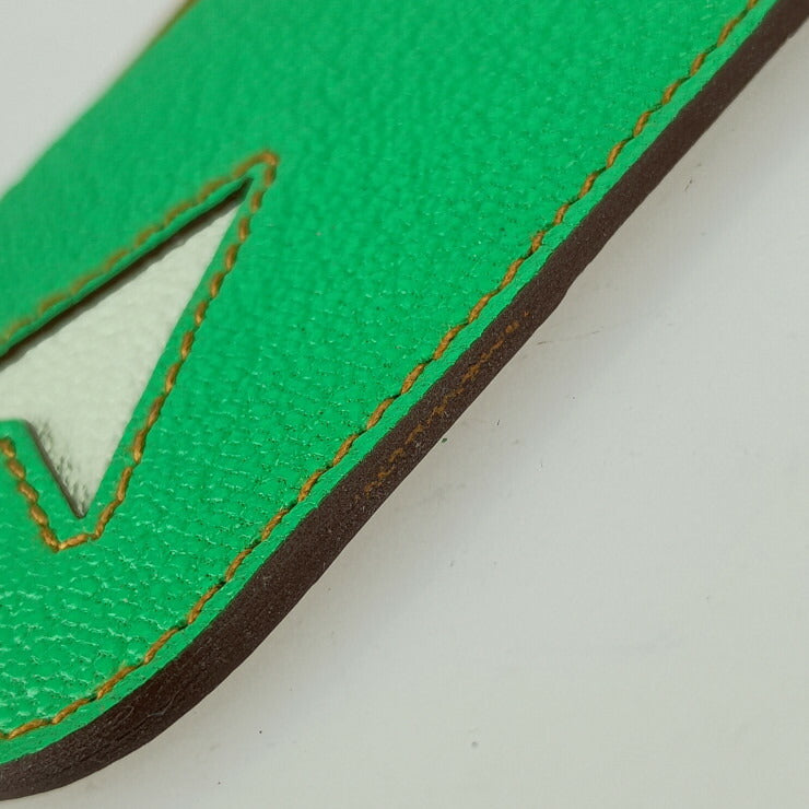 超美品 HERMES エルメス カードケース POISSON ポワソン H084483CKAC CARAMEL+VERT COMICS+VERT FIZZ グリーン系 ブラウン系 シェーブル ユニセックス 名刺入れ パスケース B刻印