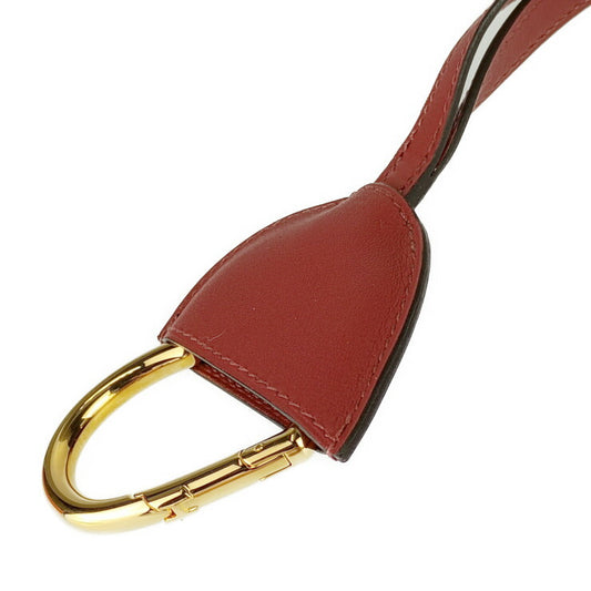 新古未使用展示品 HERMES エルメス ネックレス チョーカー クロシェット《オ・クール・デュ・フォーブル》 H500245FK ルージュグレナ ゴールド金具 ヴォー・スウィフト レディース ネックストラップ キーホルダー W刻印