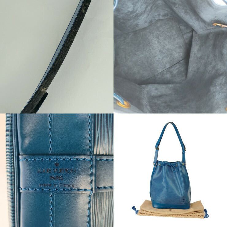美品 LOUIS VUITTON ルイ ヴィトン ショルダーバッグ ノエ M44005 トレドブルー ゴールド金具 エピレザー レディース 巾着型