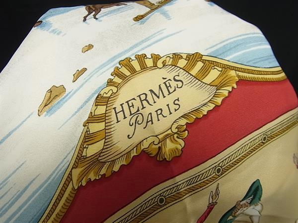 超美品 HERMES エルメス スカーフ カレ90 - レッド系 シルク100% レディース LAISIRS DU FROID 氷上の喜び ショール