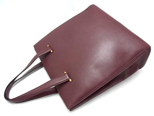 Cartier カルティエ ハンドバッグ マストライン - ボルドー レザー レディース 美品