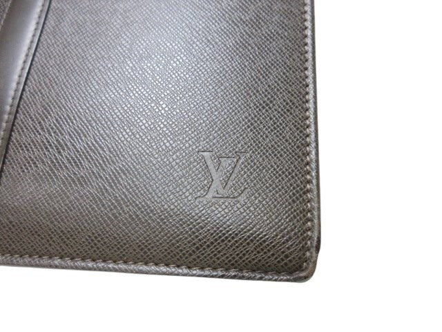 LOUIS VUITTON ルイヴィトン ビジネスバッグ ポルトドキュマン ロザン M30058 グリズリ タイガ メンズ シルバー金具