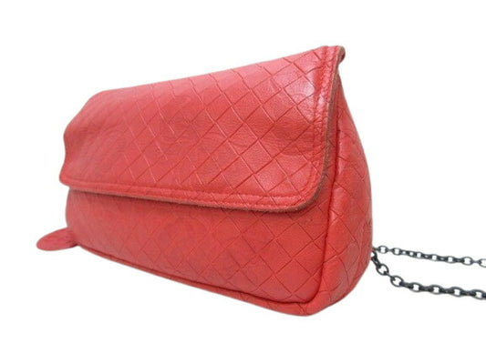 BOTTEGA VENETA ボッテガヴェネタ ショルダーバッグ イントレッチオミラージュ - レッド レザー レディース チェーン 2WAY ガンメタ金具
