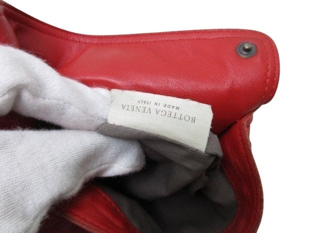 BOTTEGA VENETA ボッテガヴェネタ ショルダーバッグ イントレッチオミラージュ - レッド レザー レディース チェーン 2WAY ガンメタ金具