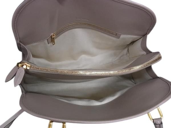 J&M DAVIDSON ジェイアンドエムデヴィッドソン ハンドバッグ ビューロー ベージュ レザー レディース 超美品