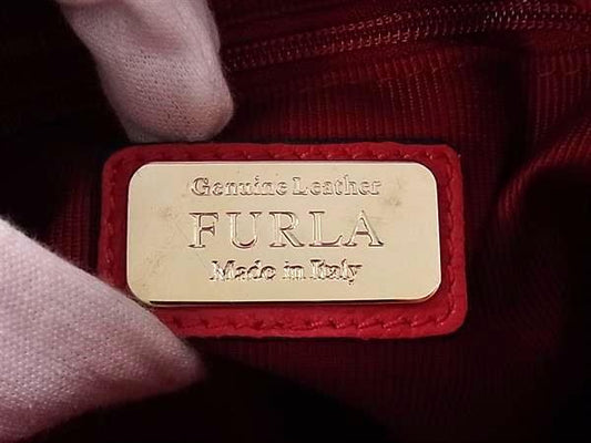 FURLA フルラ ハンドバッグ パイパー レッド レザー レディース ゴールド金具 新品未使用展示品