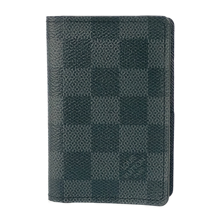 美品 LOUIS VUITTON ルイ ヴィトン カードケース オーガナイザー ドゥ ポッシュ ダミエグラフィット N63075 グレー ブラック PVC レザー メンズ 名刺入れ