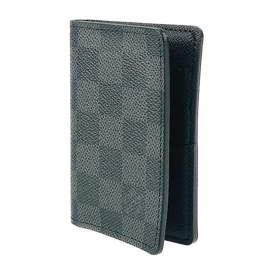 美品 LOUIS VUITTON ルイ ヴィトン カードケース オーガナイザー ドゥ ポッシュ ダミエグラフィット N63075 グレー ブラック PVC レザー メンズ 名刺入れ