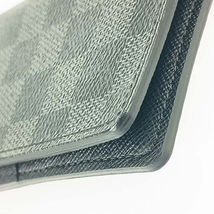 美品 LOUIS VUITTON ルイ ヴィトン カードケース オーガナイザー ドゥ ポッシュ ダミエグラフィット N63075 グレー ブラック PVC レザー メンズ 名刺入れ