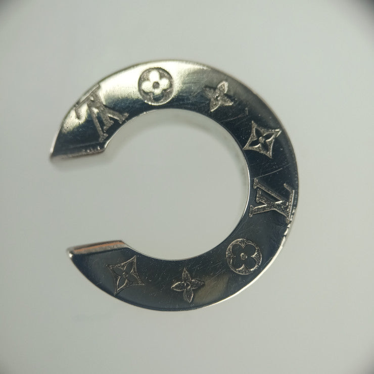 LOUIS VUITTON ルイ ヴィトン イヤリング イヤーカフ LVライト M01415 シルバー メタル ラインストーン メンズ モノグラム