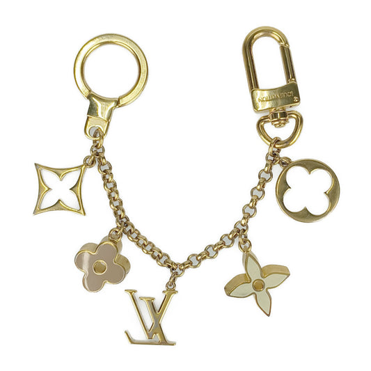 LOUIS VUITTON ルイ ヴィトン キーホルダー バッグチャーム・チェーン フルール ドゥ モノグラム M65111 ゴールド メタル ユニセックス