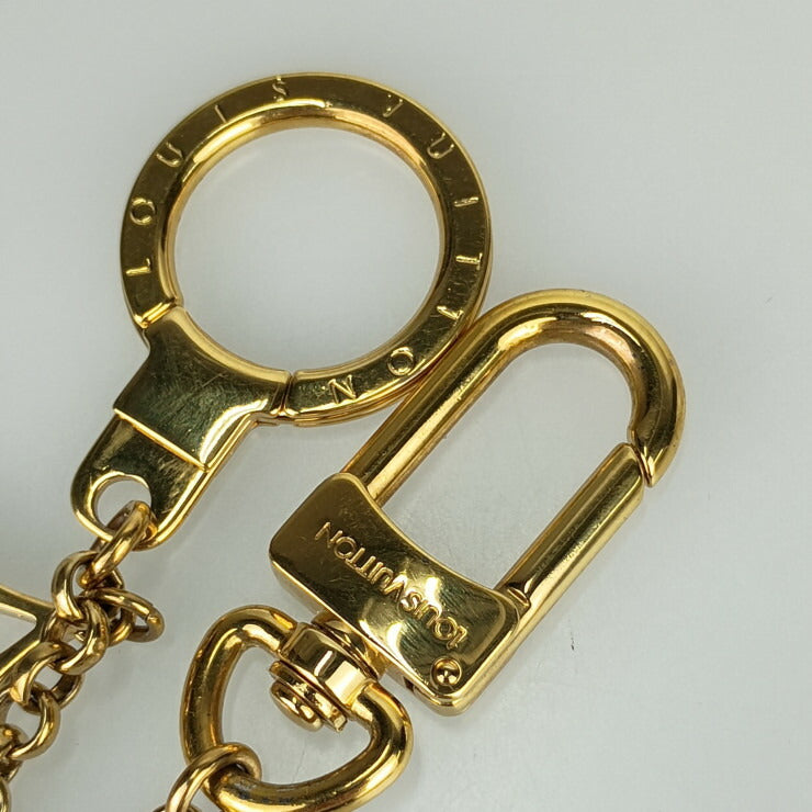 LOUIS VUITTON ルイ ヴィトン キーホルダー バッグチャーム・チェーン フルール ドゥ モノグラム M65111 ゴールド メタル ユニセックス