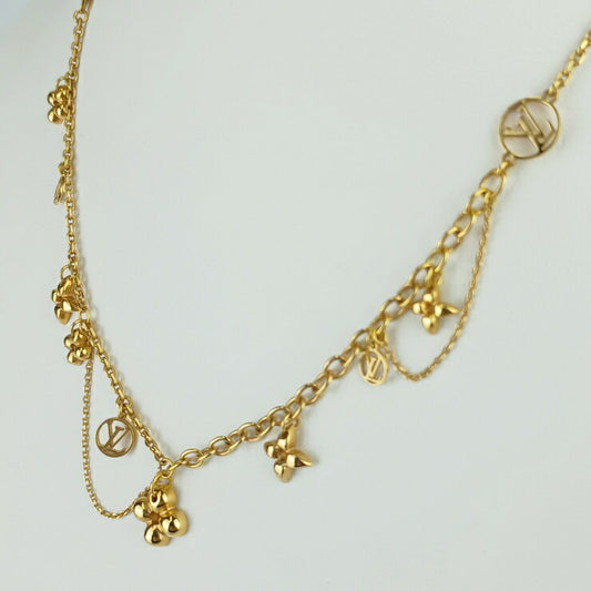 LOUIS VUITTON ルイ ヴィトン ネックレス コリエ・ブルーミング M64855 ゴールド メタル レディース モノグラム