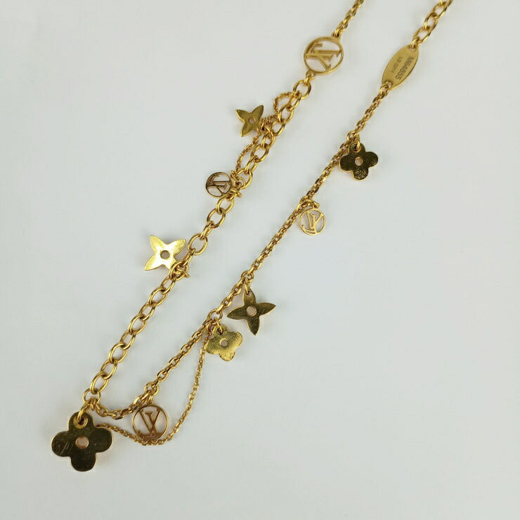 LOUIS VUITTON ルイ ヴィトン ネックレス コリエ・ブルーミング M64855 ゴールド メタル レディース モノグラム
