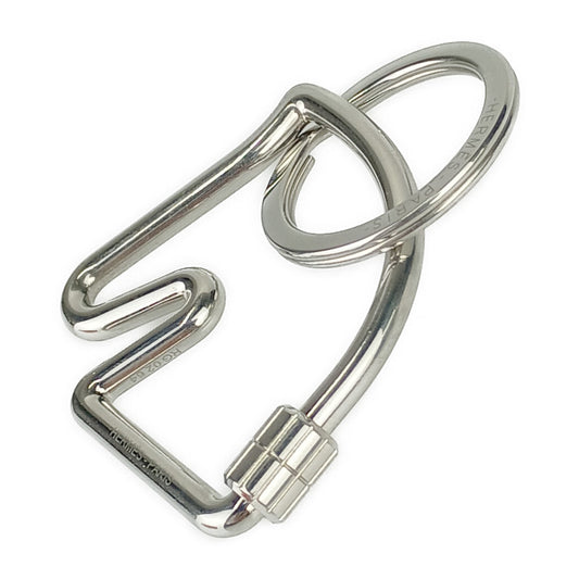 HERMES エルメス キーホルダー シュバル キーリング 077216FJ シルバー メタル ユニセックス 馬モチーフ チャーム