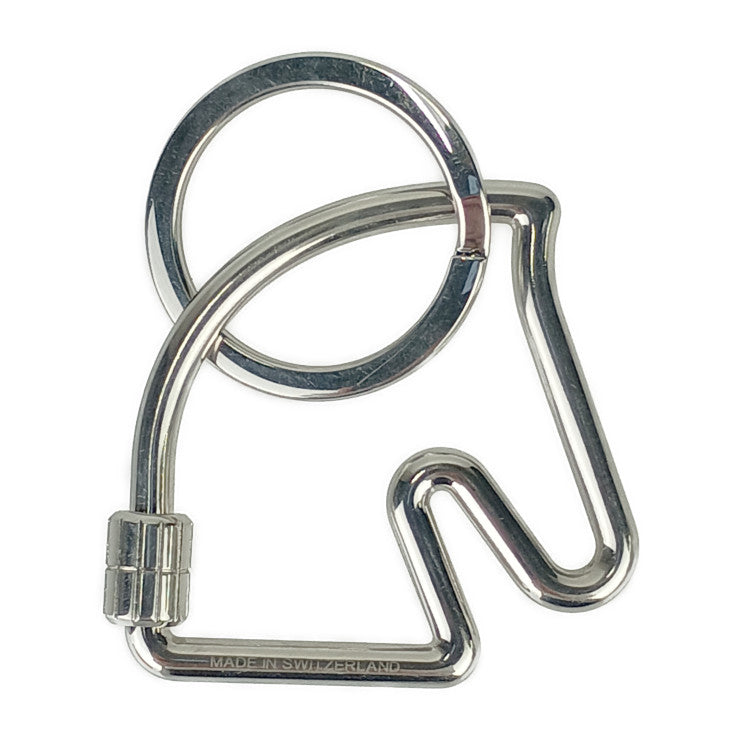 HERMES エルメス キーホルダー シュバル キーリング 077216FJ シルバー メタル ユニセックス 馬モチーフ チャーム