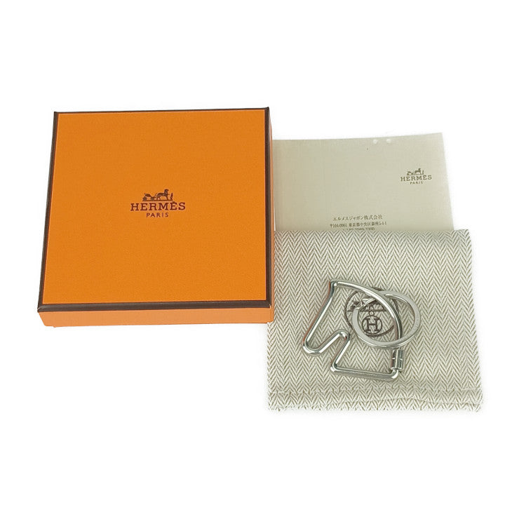 HERMES エルメス キーホルダー シュバル キーリング 077216FJ シルバー メタル ユニセックス 馬モチーフ チャーム