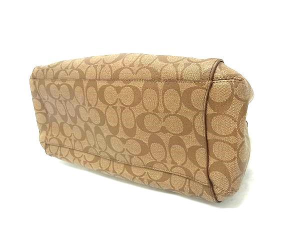 COACH コーチ ハンドバッグ シグネチャー スモール マーゴット キャリーオール F34608 ブラウン ベージュ PVC×レザー レディース 2WAY 新品未使用展示品