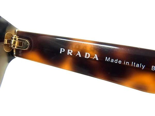 PRADA プラダ サングラス SPR 05T ブラウン グレー系 プラスチック ユニセックス べっ甲調 美品