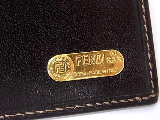 FENDI フェンディ 財布 ズッカ柄 2277・30806・079 ブラウン キャンバス×レザー ユニセックス Wホック 二つ折り長財布