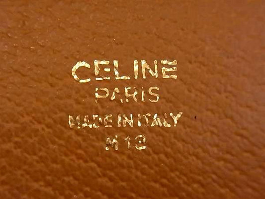 CELINE セリーヌ クラッチバッグ マカダム柄 M12 ブラウン PVC×レザー ユニセックス 美品