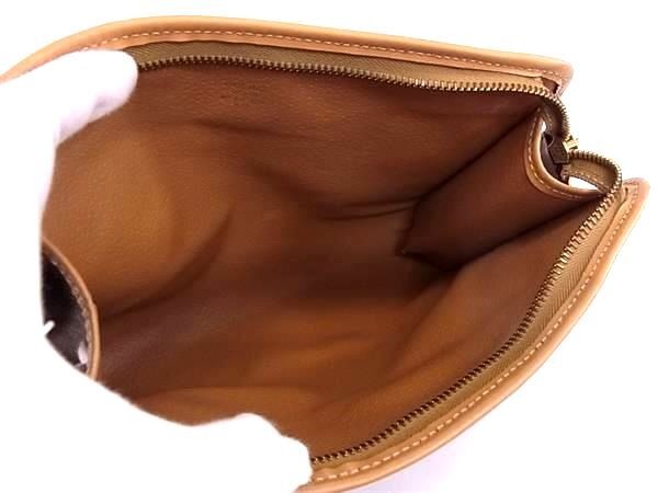 CELINE セリーヌ クラッチバッグ マカダム柄 M12 ブラウン PVC×レザー ユニセックス 美品
