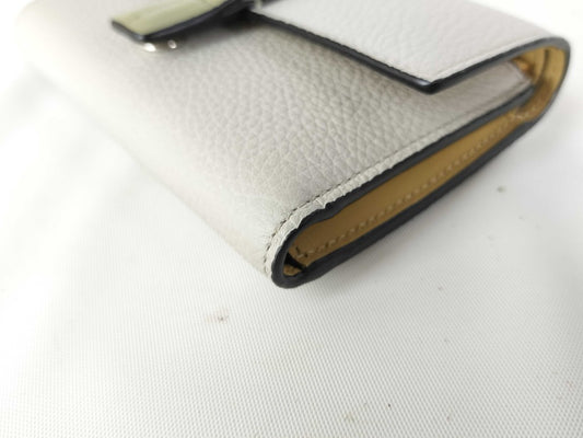 LOEWE ロエベ 財布 バーティカル スモール ウォレット C660S86 ホワイト系 グリーン系 レザー レディース 三つ折り財布 新古未使用展示品