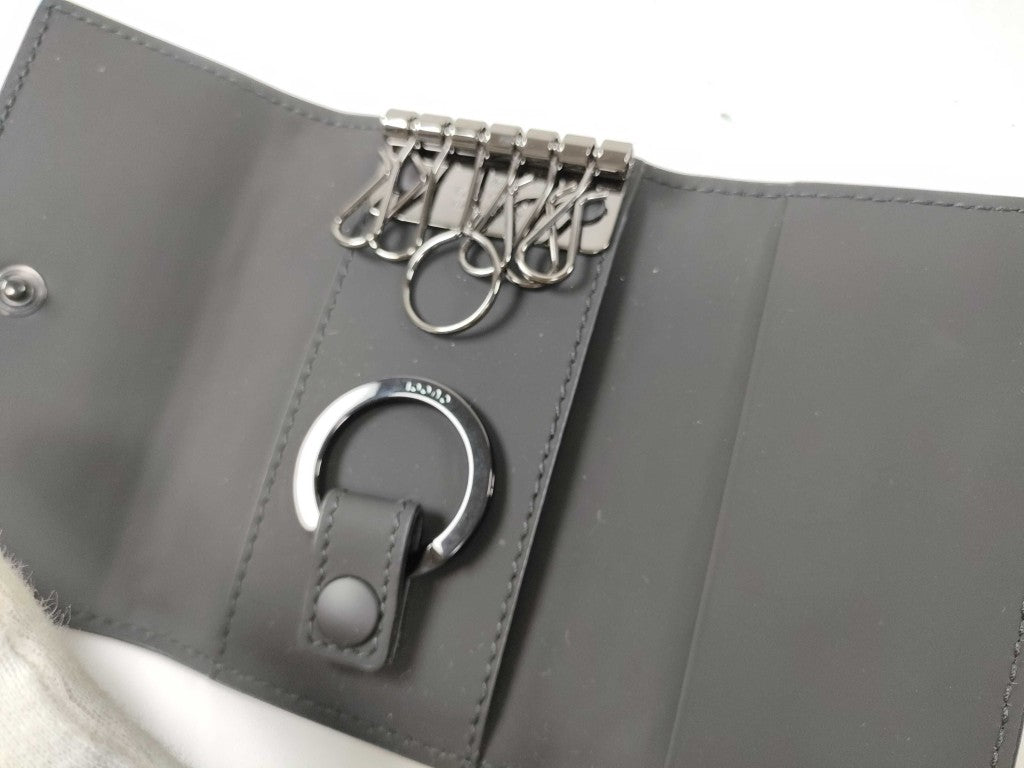 GUCCI グッチ キーケース GGラバーエフェクト 771312 ブラック レザー ユニセックス 6連 ガンメタ金具 新品未使用展示品