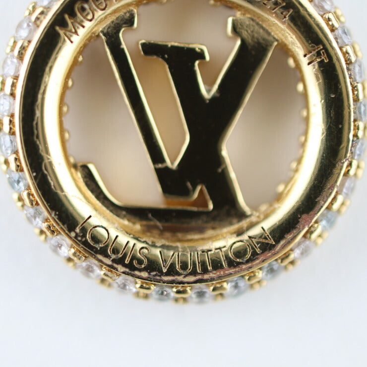 LOUIS VUITTON ルイ ヴィトン ルイーズ バイ ナイト ネックレス M00759 メタル ラインストーン ゴールド LV サークル ペンダント ビトン