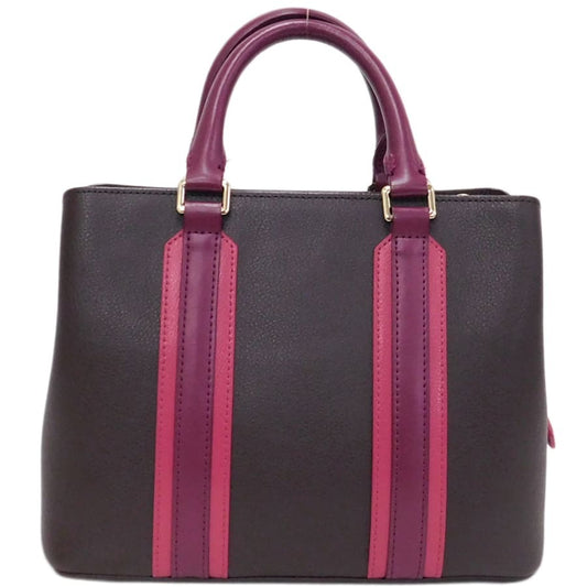 美品 Paul Smith ポールスミス ハンドバッグ 2WAYバッグ PWR120 ブラウン系 パープル系 ピンク系 ゴールド金具 レザー レディース ショルダーバッグ