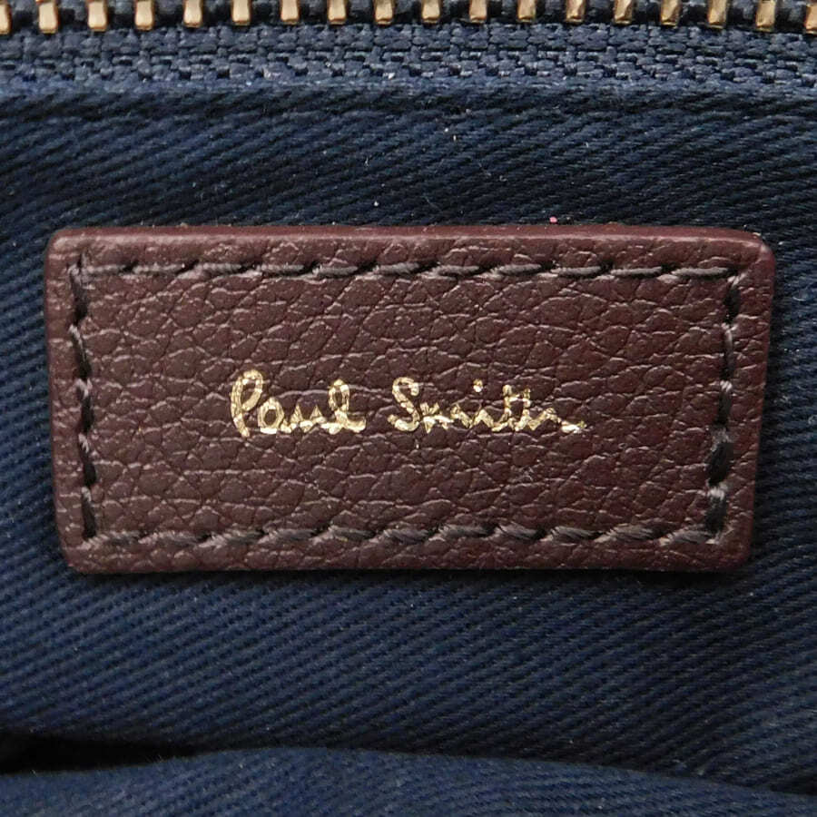 美品 Paul Smith ポールスミス ハンドバッグ 2WAYバッグ PWR120 ブラウン系 パープル系 ピンク系 ゴールド金具 レザー レディース ショルダーバッグ